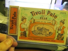 Rare Tivoli Pale Beer 1930's IRTP Factory Scene Unused Label Set Detroit, MICH.