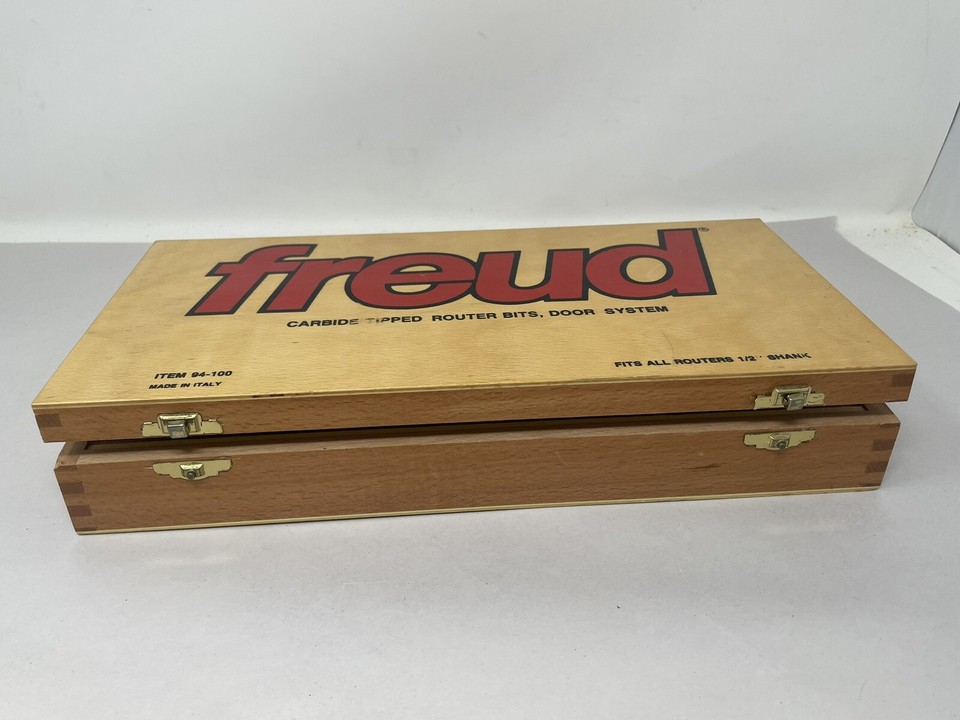 Freud 94100 Door 5 Pc. Router Bit Set With Wooden Box 1/2