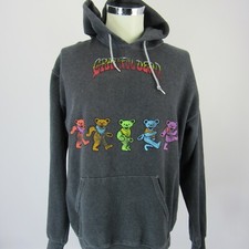 Grateful Dead Hoodie Mens Medium Gray Dancing Bears Dead Head Band Pullover