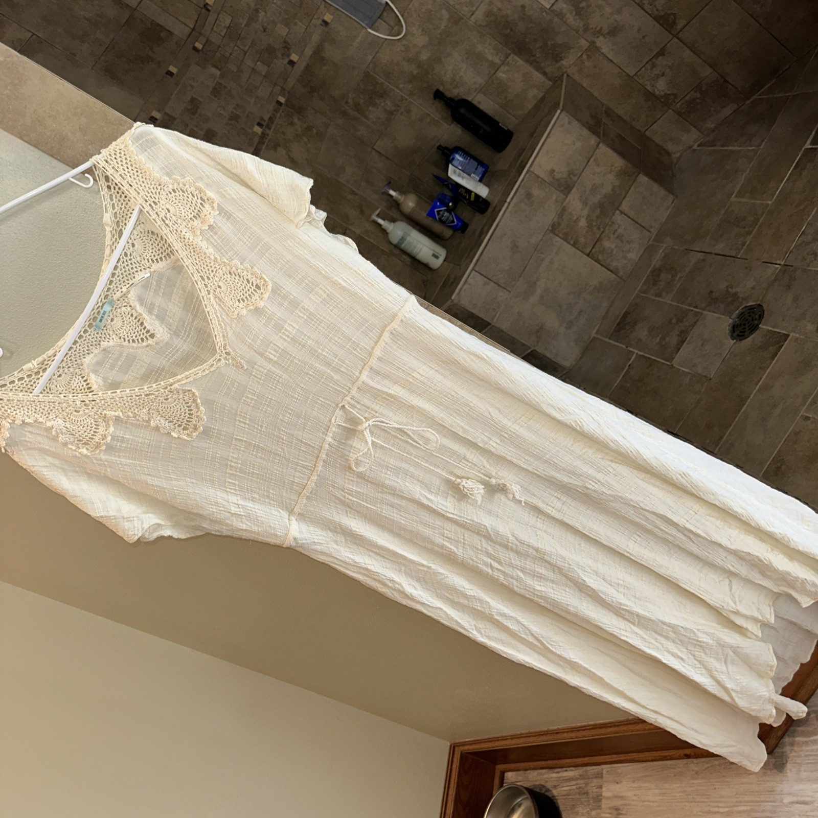 Kimchi Blue Sheer Beige Gauze Like Long Swimsuit … - image 2