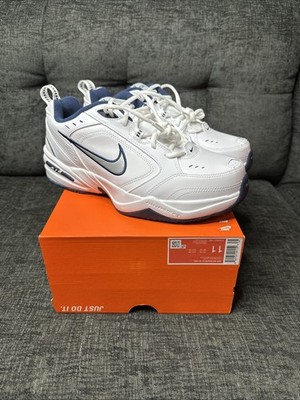 Nike Air Monarch IV 4E White Navy Mens 11 Wide Training Shoe 4E 416355-102 New