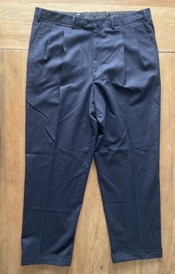 RECENT Ermenegildo Zegna Pants Mens 38R (38x29) Wool Flannel Trousers Navy Blue
