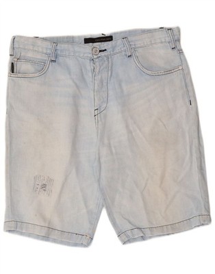 Calvin Klein Herren Distressed Denim Shorts W36 Large Blau AB02