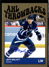 2023-24 Upper Deck AHL Jeff Malott #TB-3 AHL Throwbacks Auto Manitoba Moose