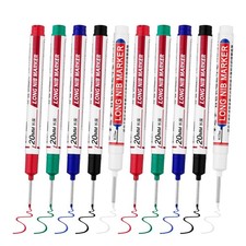 10PCS Deep Hole Marker Pens Waterproof Long Nib Construction Markers