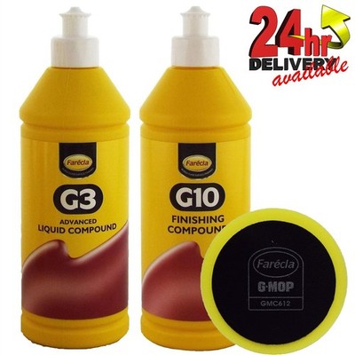 Farecla G3 Advanced Liquid Compound & G10 Rubbing Compound & GMC606 6'' Foam Pad