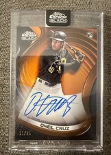 2022 Topps Chrome Black Autographs Oneil Cruz #CBA-OC Orange Refractor /25 (RC)
