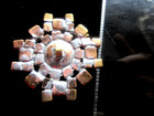 Pretty Czech Vintage Style Glass Rhinestone Button    Yellow & Crystal w/c Green — photo 2