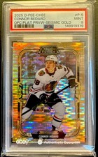 2025-26 Connor Bedard OPC Seismic Gold Platinum Preview /25  SSP 