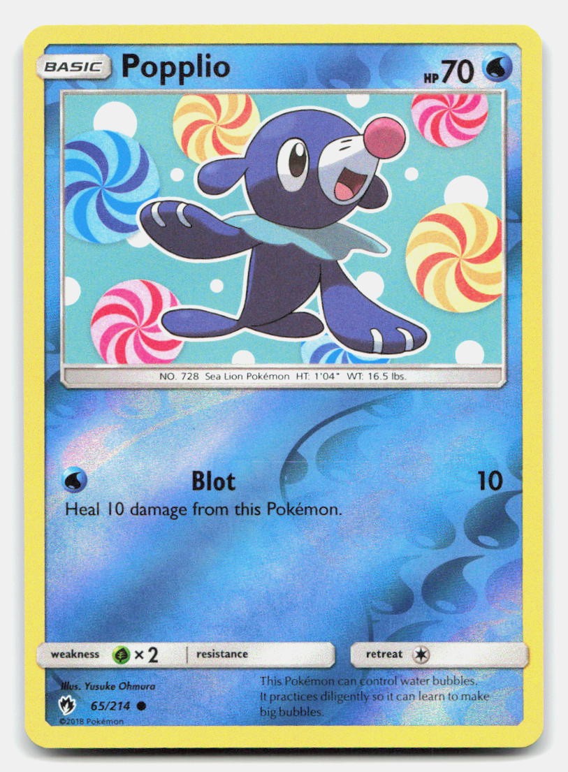 Popplio 65/214 Common Lost Thunder Pokemon Reverse Holo NM
