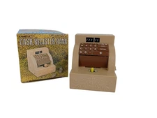 Vintage Mechanical Cash Register Bank with Hand Snatching Action Wind Up In Box