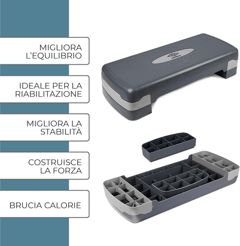 Step Fitness - Stepper Fitness Casa Regolabile in Altezza 10-15 Cm - Step Pedana - Foto 4 di 12