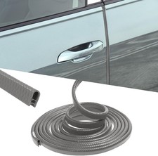 16.4FT 5M Car Door Edge Guards, U-Shaped Rubber Trim Protectors, Aluminum Clips