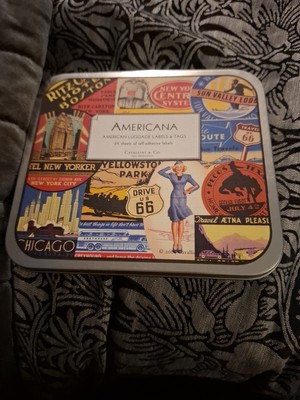 Americana Dose mit selbstklebenden Etiketten und Etiketten Neu Sonstige