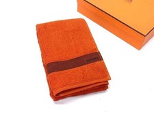 HERMES FI5756 Asciugamano da Bagno Chevron Cotone Arancione 100 Cotone Taglia Grande Spiaggia