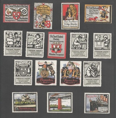 München Thomasbräu Huber Verlag / Reklamemarke Reklamemarken Serie Konvolut