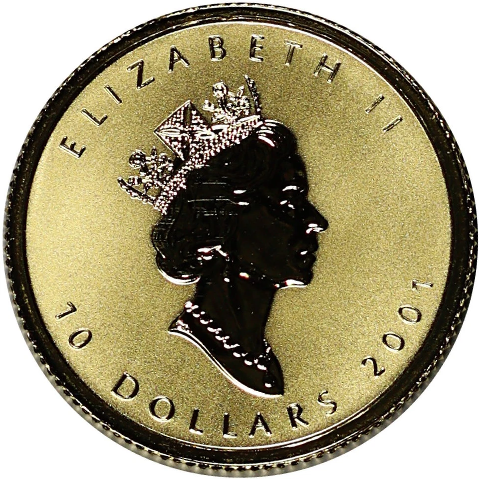 2001 Canada $10 Hologram Maple Leaf 1/4 oz .9999 Fine Gold Coin with Case & COA - Image 3 of 3