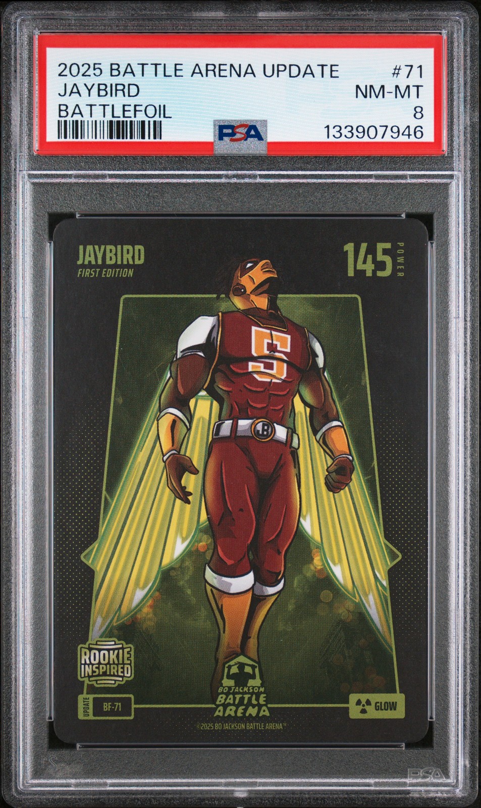 2025 BO JACKSON BATTLE ARENA UPDATE BATTLEFOIL #71 JAYBIRD PSA 8