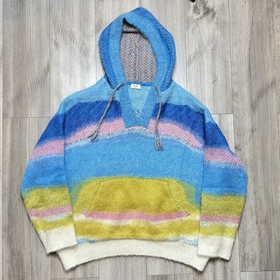 CELINE x Marcelo Lavin Heavenly Days Brushed Mohair Baja Hoodie Jacquard Knit XL