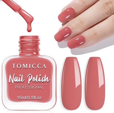 Nagellack, 15 ml Pink Neon Coral Nagellack, Atmungsaktiv Vegan Peach Nail Varni