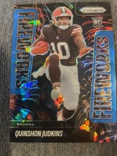 2025 Panini Prizm - Fireworks Quinshon Judkins #19 Blue Ice /99