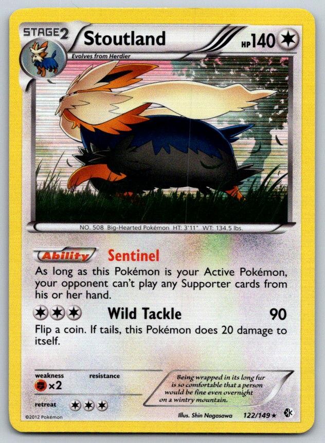 Stoutland Holo Boundaries Crossed 122/149 Pokemon Card NM