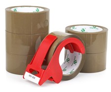 Brown Packing Tape with Dispenser, 2.6 Mil 1.88 Inch x 60 Yards, 6 Refills Ro...