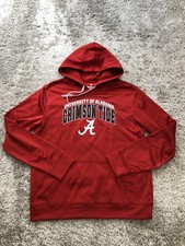 Alabama Crimson Tide Hoodie Pullover Mens Large Red NCAA Football Fanatics