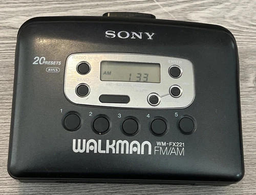 Sony Walkman WM-FX211 Cassette Player & AM/FM - WORKS - No Battery Cover