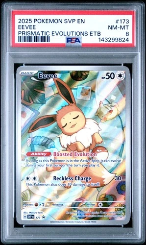 2025 POKEMON SVP EN-SV BLACK STAR PROMO #173 EEVEE PSA 8