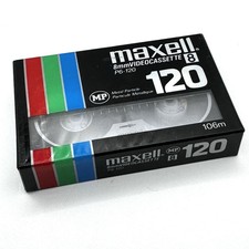 Vintage Maxell MP P6-120 8mm Video Cassette 120 min - Made in Japan New Sealed