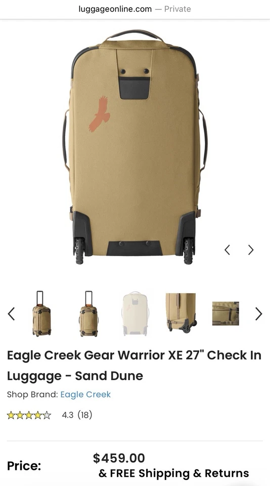 Equipaje facturado Eagle Creek Gear Warrior XE 27" - Sand Dune Foto 2 de 4