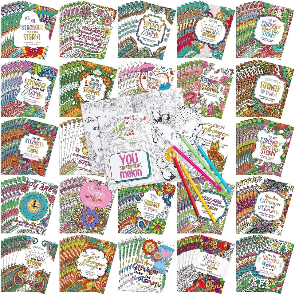Adult Coloring Book with Inspiring Patterns - 144 Pcs - Image 3 of 4