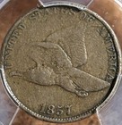 1857 Flying Eagle Cent PCGS F15 Low Leaves — photo 6