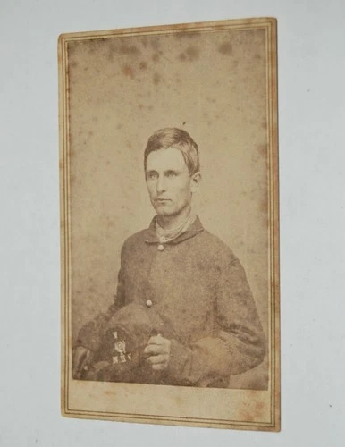 CDV photo with Civil War Soldier New Hampshire Volunteers - Concord NH