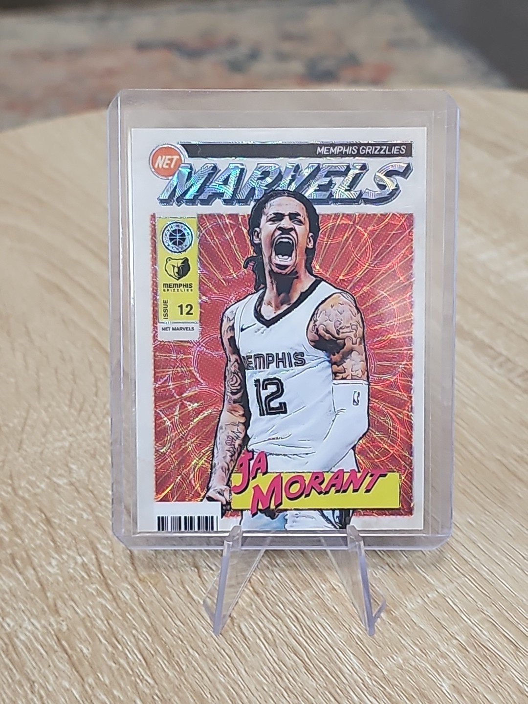 2023-2024 Panini NBA Hoops Premium Stock Retro Net Marvels Ja Morant SSP #19