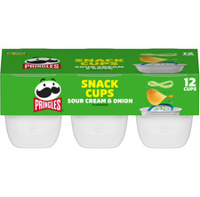 Pringles Sour Cream and Onion Potato Crisps Chips, Lunch Snacks, 12 Count