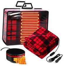 Car Heated Blanket Set 12V Car Heater Electric Blanket 58" x 43" for Truck,