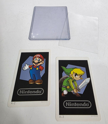 2x Nintendo Trading Cards ~ A-2 Mario & A-3 Link