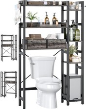 Over The Toilet Storage 7 Tier Bathroom Organizer with Reversible Side Shelf
