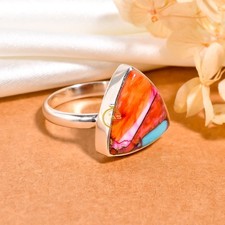 Natural Spiny Oyster Turquoise Ring 925 Sterling Silver Jewelry Handmade Jewelry