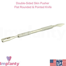 Double-Sided Nail Skin Pusher Flat Rounded  Pointed Knife Cuticle Removal Tool