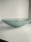 Large 15.5” Pavel Panek Sklo Union Ice Green Bubble Glass Bowl - VTG MCM-EUC!