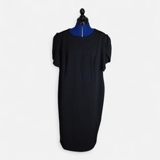 CALVIN KLEIN FLUTTER SLEEVES DRESS MIDI LENGTH LITTLE BLACK DRESS CLASSIC