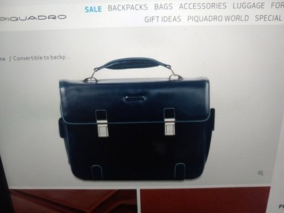 Piquadro OX 1779 Convertible To Backpack Work Bag For Laptop 15,6'' Night Blue