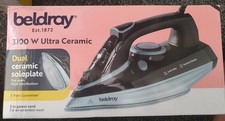 Beldray Iron 3100W Ultra Ceramic Steam Iron Dual Ceramic Soleplate