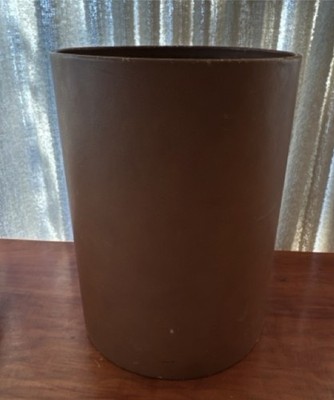 Vintage Leather Knoll Wastebasket Trash Can