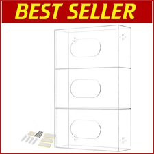 Smooth Finish Triple Glove Box Holder - Wall-Mounted Dispenser for Easy Access