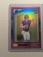 2024 Panini Donruss Optic - Rated Rookie J.J. McCarthy #235 Pink Prizm (RC)