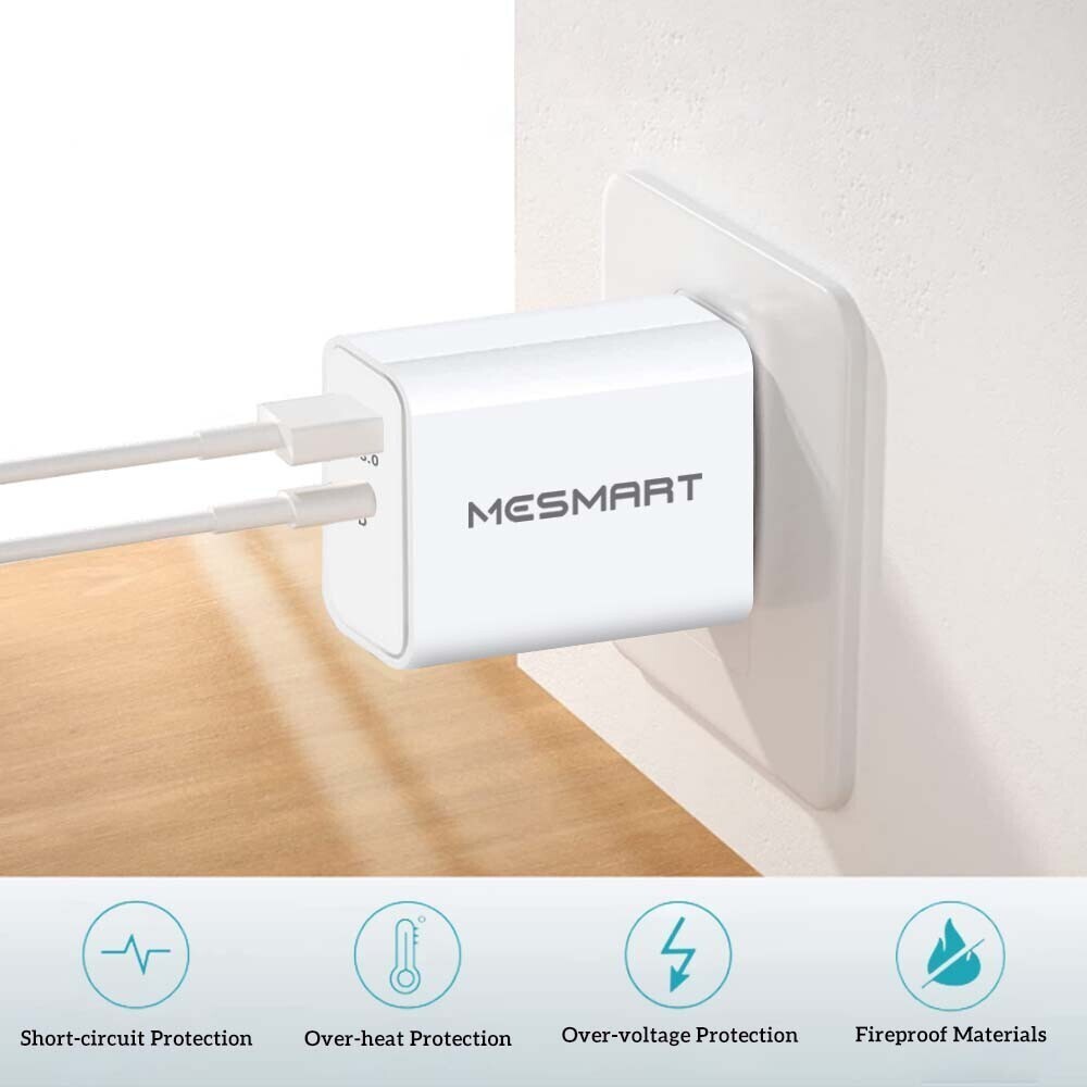 2-Port Adapter Lot QC3.0 Wall Charger 20W USB C Charger Fast Home Charging Block